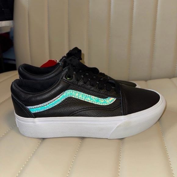 Vans Holo Sidestripe Old Skool Platform Shoes - Black / True White - Picture 3 of 6